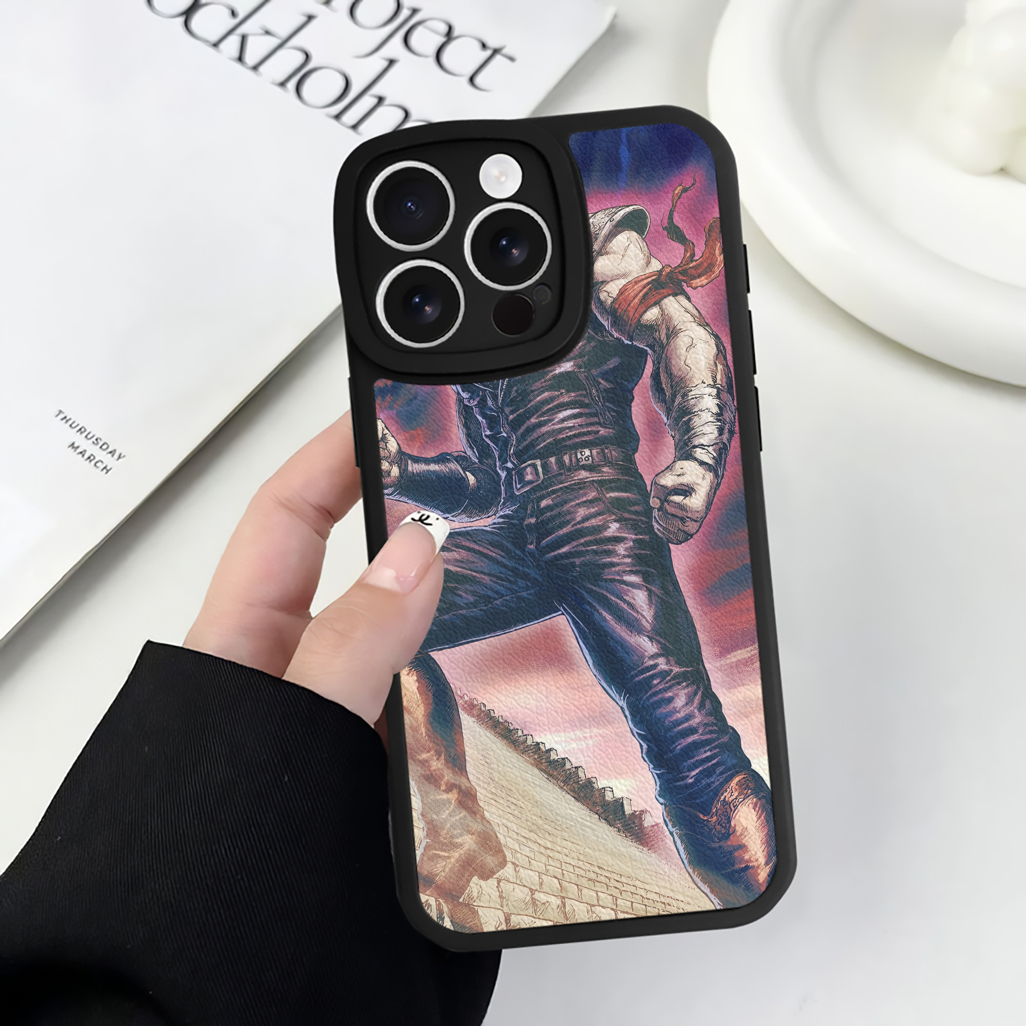 （画像用） 北斗の拳 Fist of the North Star 【iPhone 16シリーズ対応】シリコンスマホケース（レザー調） 材質：シリコン
